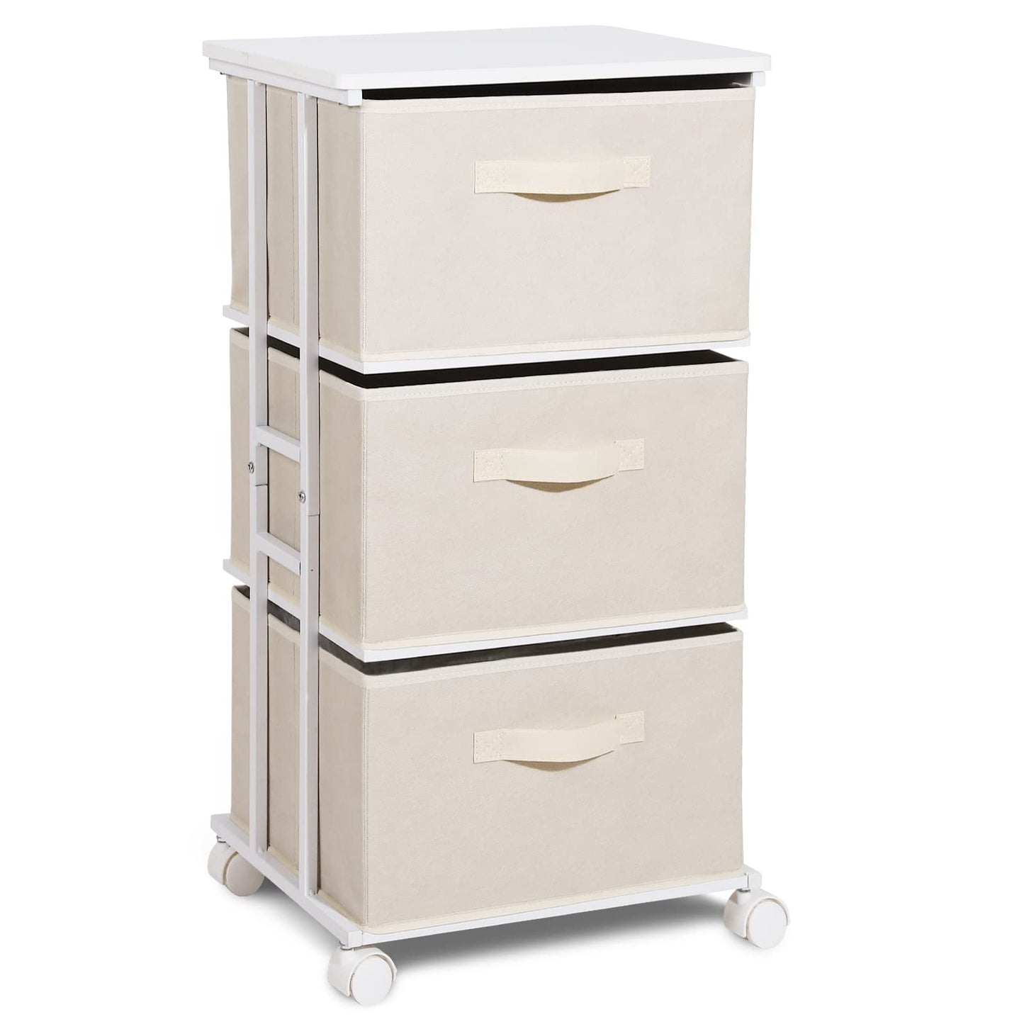 MAX Houser Dresser Storage with 3 Drawers, Fabric Dresser Tower, Vertical Storage Unit for Bedroom, Closet, Office, Black