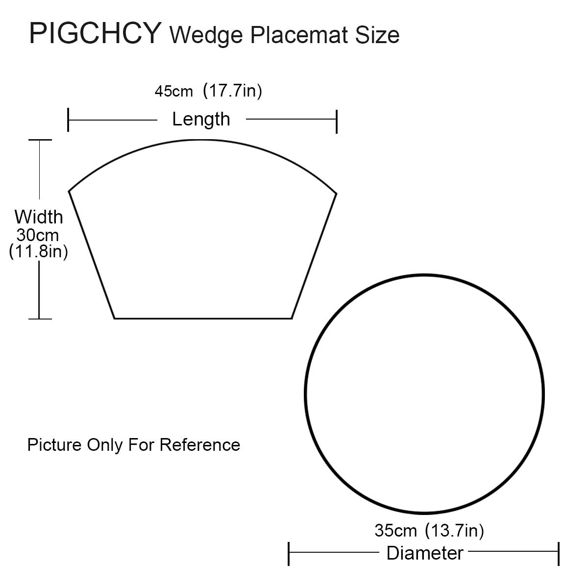 PIGCHCY Wedge Shaped Placemats for Dining Table Cross-Weave Washable Vinyl Placemat Heat Resistant Round Table Mats Set of 4 (Silver Grey)