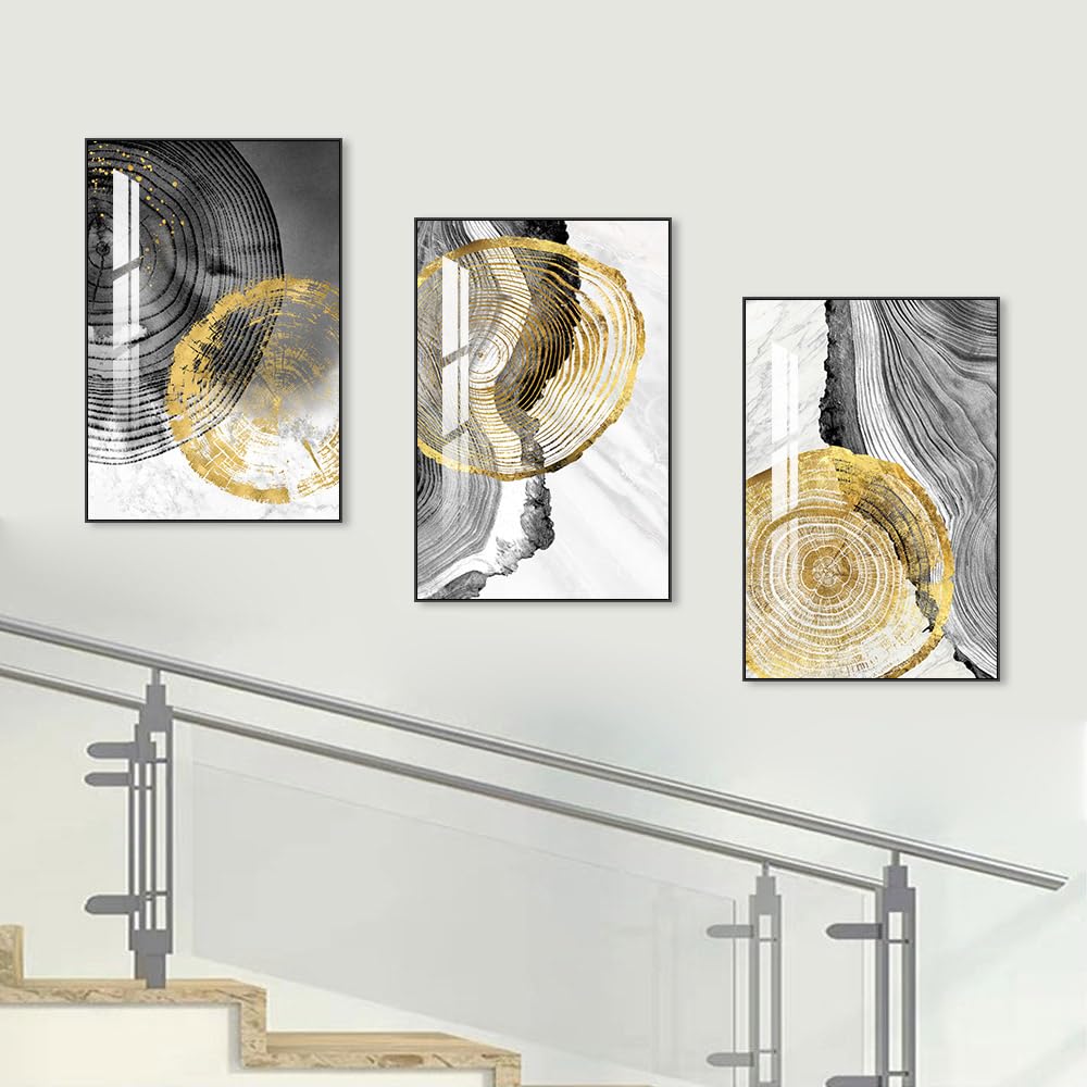 Framed Wall Art Set of 3 Bright Posters & Prints, Modern Abstract Aesthetic Pictures Decor For living room Bedroom Kitchen Office. Wall Art Decor Are Great Gifts Choice (16" X 24" X 3 pieces)