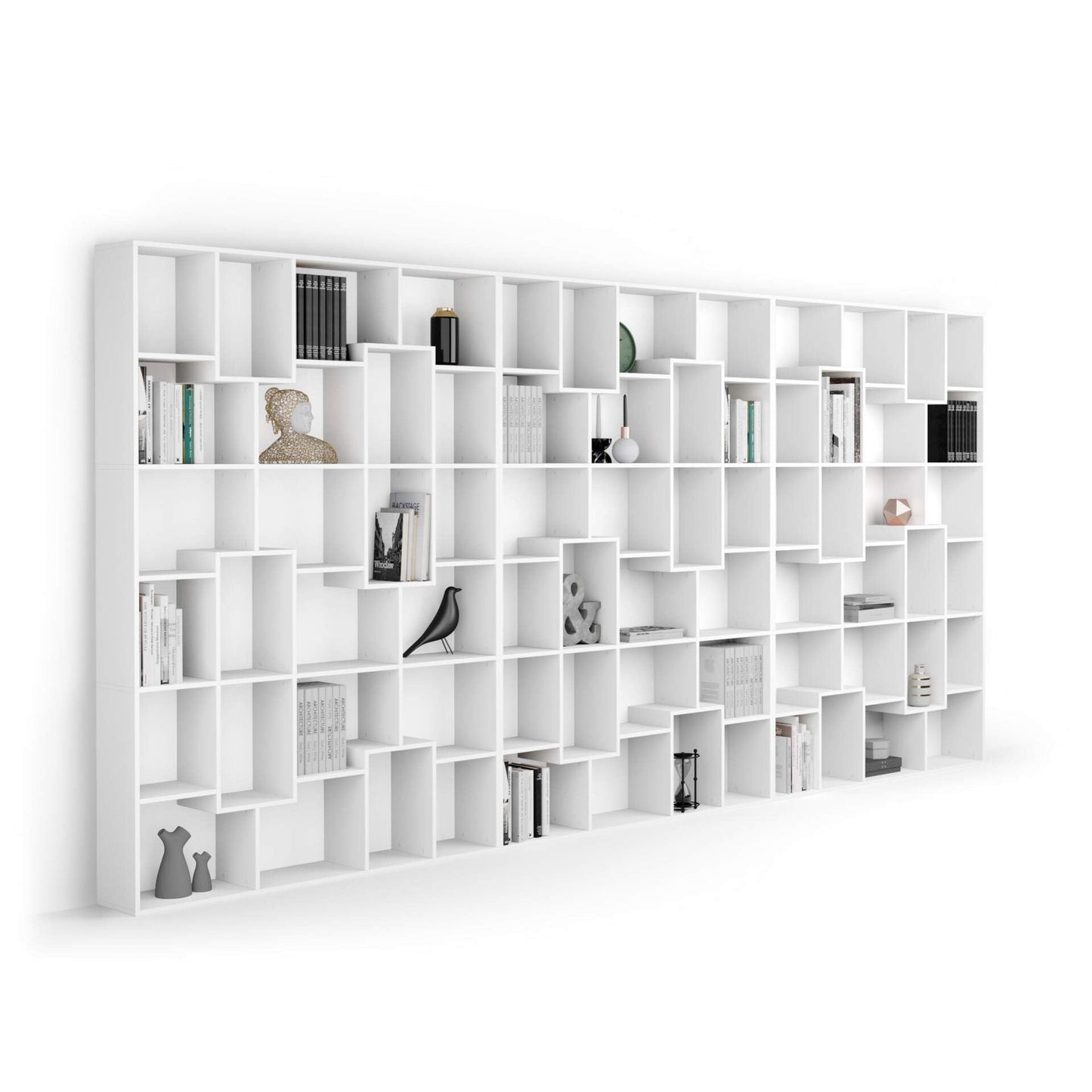 Mobili Fiver, Iacopo XS Bücherregal (63,31 x 31,5 Zoll), rustikale Eiche, Aufbewahrungsbücherregal, modernes Bücherregal für Wohnzimmer, Büro, italienische Möbel 