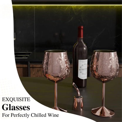 17oz Stainless Steel Wine Glasses [Set of 2]–Royal Goblets