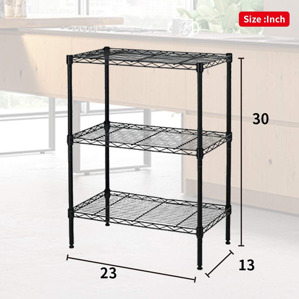 5-stufige, verstellbare, robuste Lagerregale aus Metall, 250 Fächer pro Regalboden, 91,4 x 35,6 x 182,9 cm, Drahtregal für Garage, Schrank, Speisekammer, schwarz