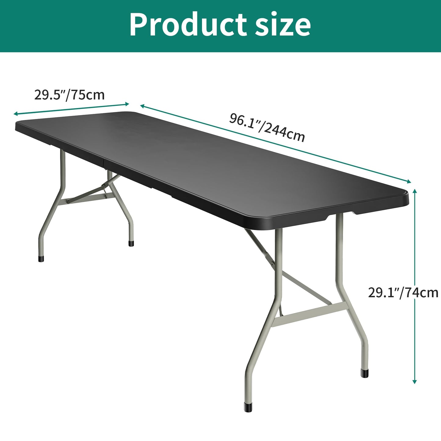 YITAHOME Table de pique-nique d'extérieur de 1,8 m avec plateau en bois, cadre en acier robuste et ouverture pour parapluie, table de pique-nique robuste idéale pour la cour, le patio, les rassemblements sur la pelouse, marron clair 