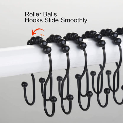 2-Pack Shower Curtain Hooks –12-Piece Each