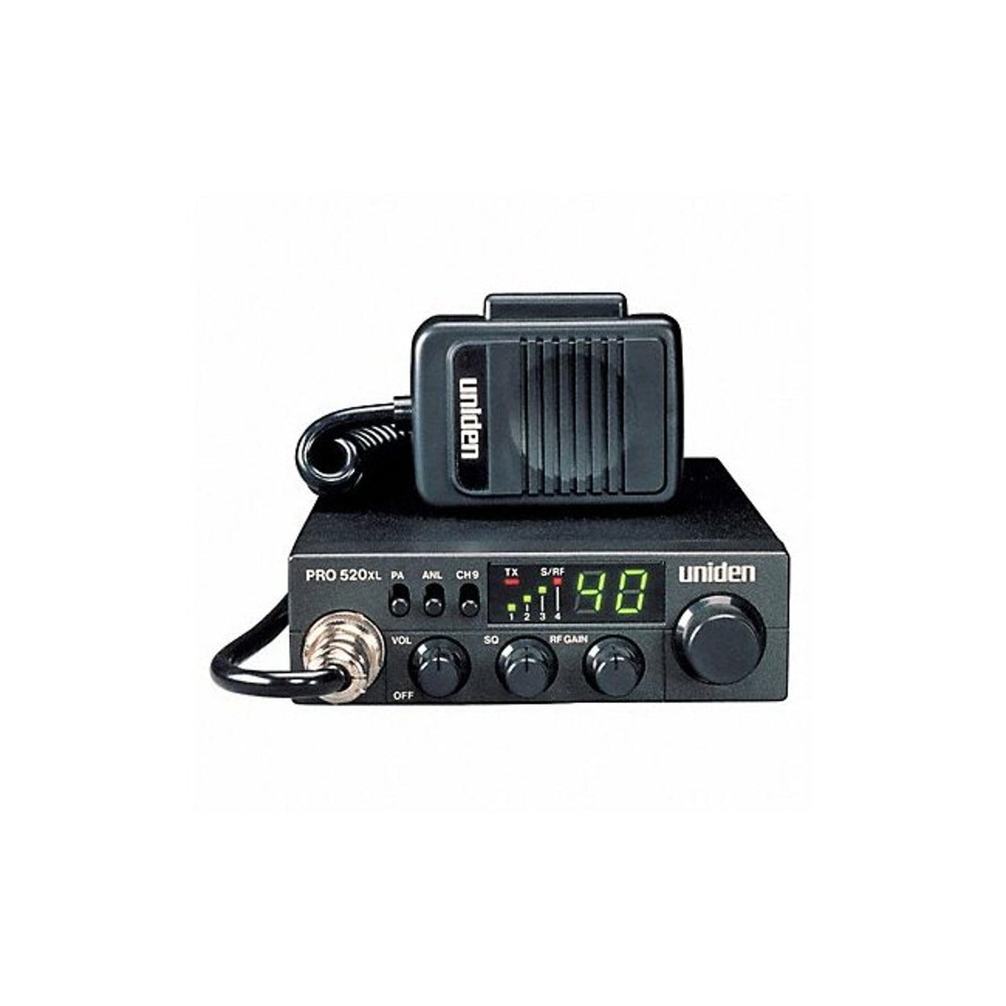 Uniden PRO505XL 40-Channel CB Radio. Pro-Series, Compact Design. Public Address (PA) Function. Instant Emergency Channel 9, External Speaker Jack, Large Easy to Read Display. - Black