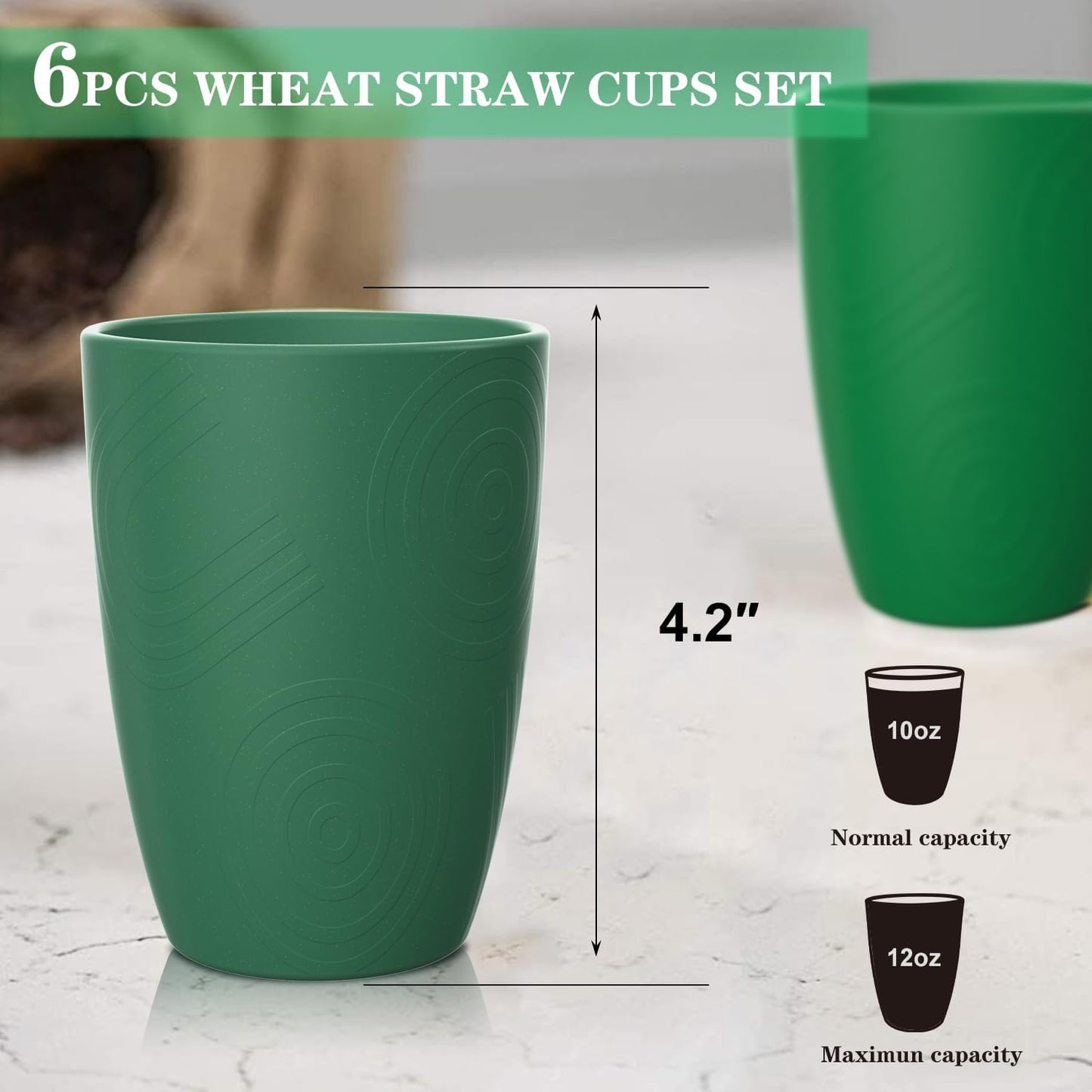 Homienly Wheat Straw Cups Plastic Cups Unbreakable Drinking Cup Reusable Dishwasher Safe Water Glasses Plastic Stackable Water Tumblers in Multi color(20 OZ 8 PCS)