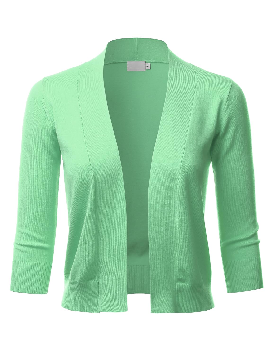 LALABEE Cardigan boléro court classique à manches 3/4 pour femme ouvert sur le devant pour robes (S~XXL)