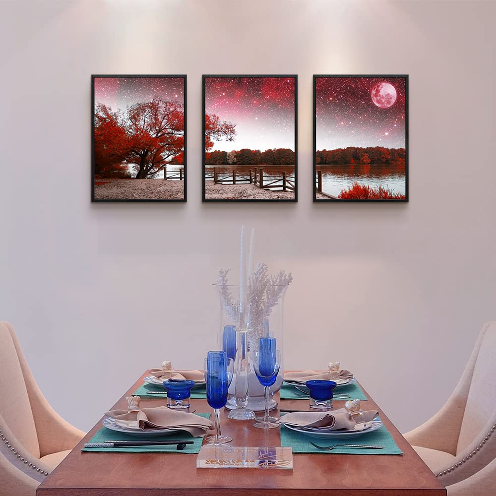 TTHYUEWS Canvas Wall Art For Kitchen Dining Room Wall Decor Wine Glass Wall Painting Still Life Wine Fruit Goblet Frame Wall Pictures Prints Artwork Bar Restaurant Decoration Home Decor 4 Piece Set