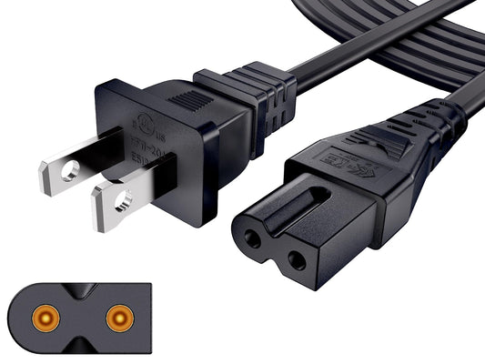 AC Power Cord for Vizio D/E/M Series TV & Soundbar, Replacement 2 Prong Polarized Cable 6 Feet