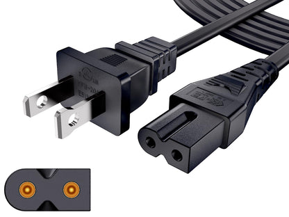 AC Power Cord for Vizio D/E/M Series TV & Soundbar, Replacement 2 Prong Polarized Cable 6 Feet