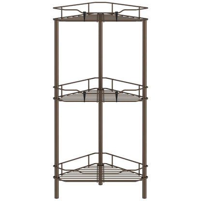 4 Tier Floor Standing Corner Shower Caddy Organizer Shelf with Hooks