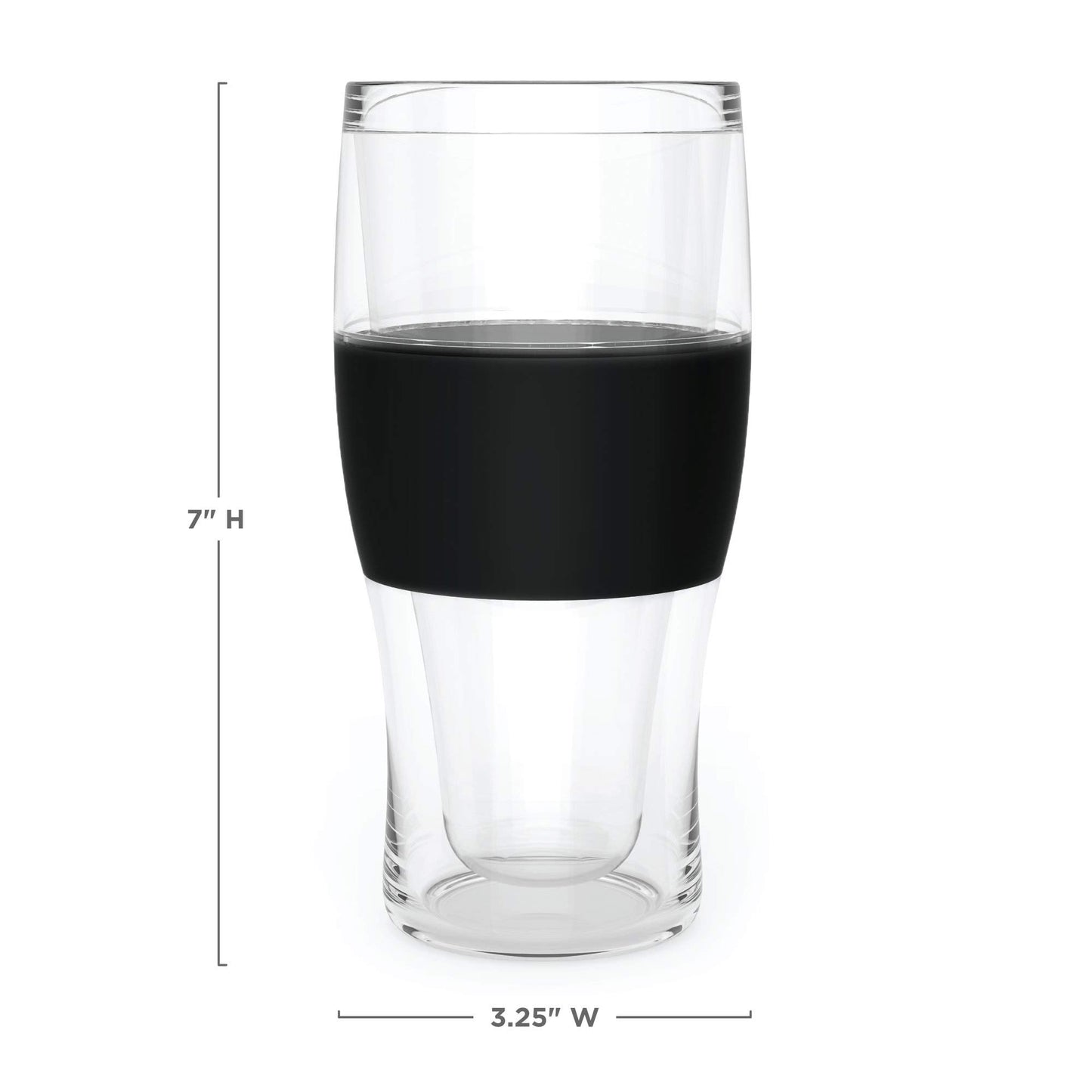 Host Freeze, Tasses congelées, Ensemble de pintes congelables, Bière Gardez vos boissons au frais, Verres isolés à double paroi, Gobelet pour café glacé, 16 oz, Lot de 2, Noir 