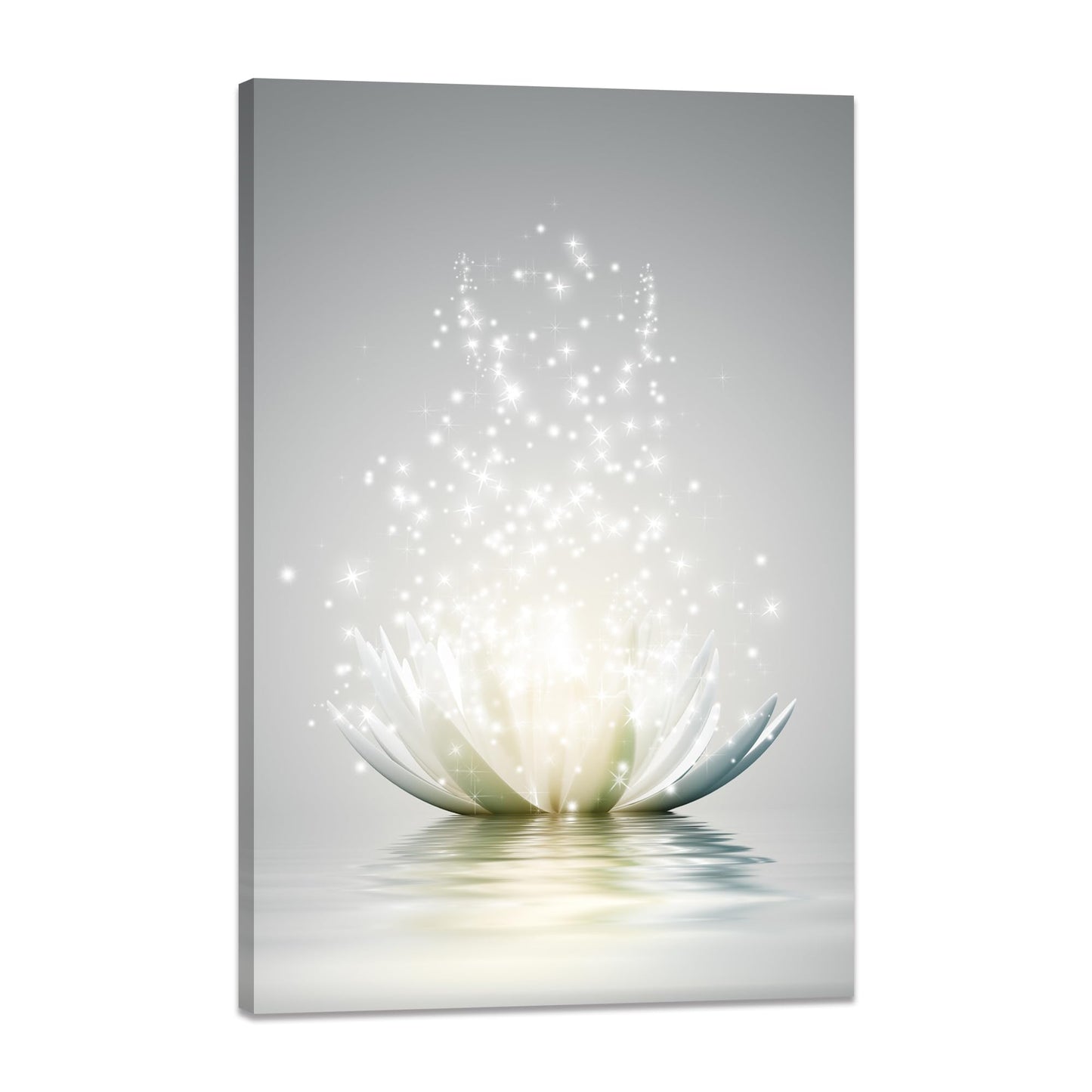 Impressions sur toile Art Lotus Floral Pictures Art mural pour décoration de bureau zen Affiche de méditation Peinture d'art moderne encadrée prête à accrocher (12x16 pouces) 