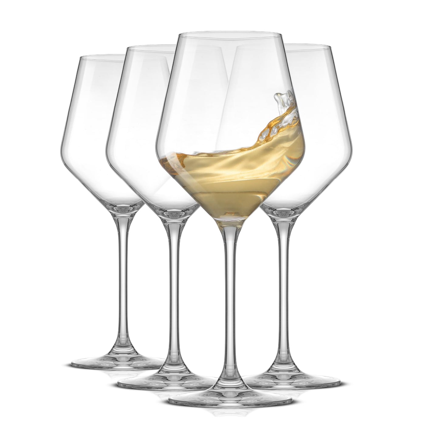 Verres à vin rouge italien JoyJolt Layla, lot de 4, 17 oz, transparents – Fabriqués en Europe 