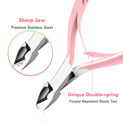 Cuticle Trimmer & Pusher – Professional Stainless Steel Manicure/Pedicure Tool for Nails