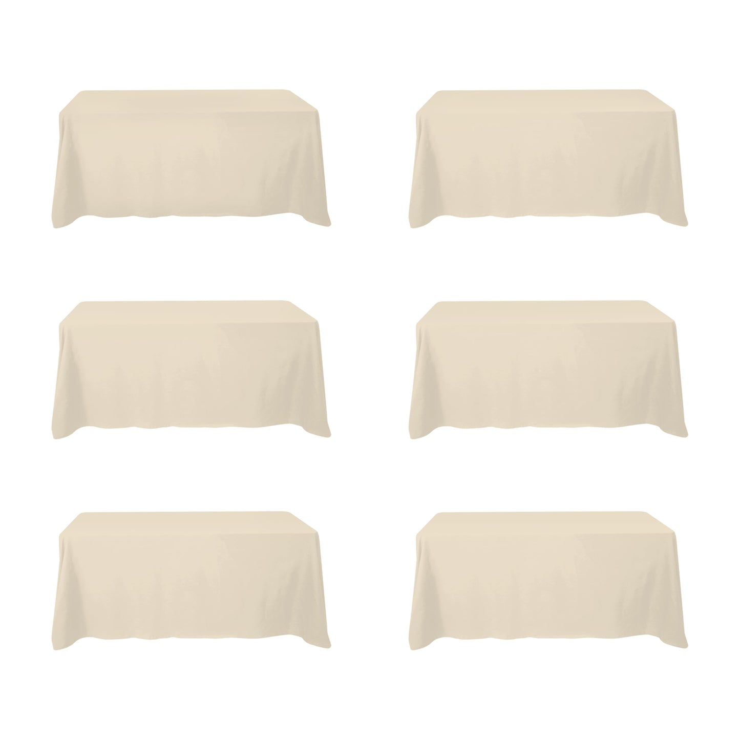 BRILLMAX 6 Pack Navy Blue Tablecloths for 8 Foot Rectangle Tables 60 x 126 Inch - 8ft Rectangular Bulk Linen Polyester Fabric Washable Long for Wedding Reception Banquet Party Buffet Restaurant