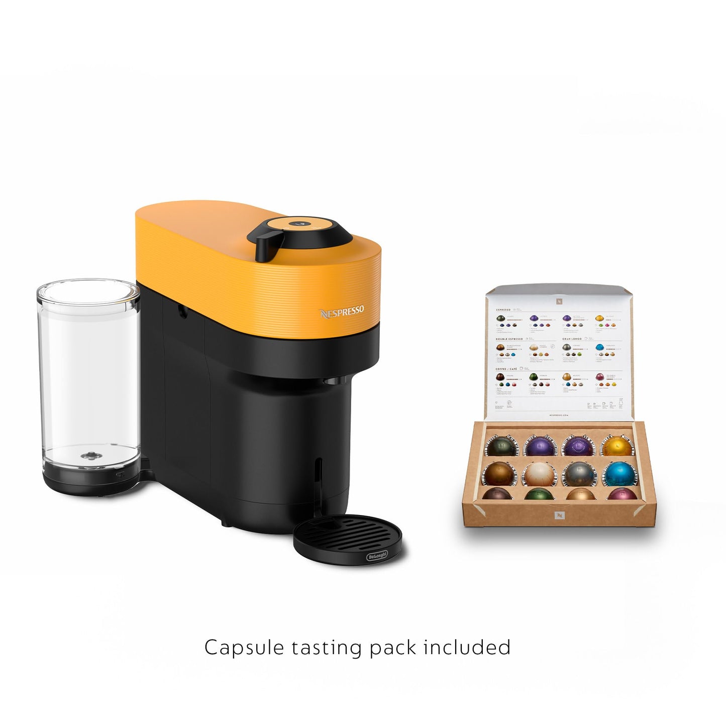 Machine à café et expresso Nespresso Vertuo Pop+ de De'Longhi, jaune mangue 