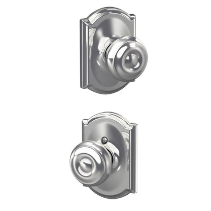Schlage F51A GEO-625-CAM Georgian Knob with Camelot Trim – Bright Chrome
