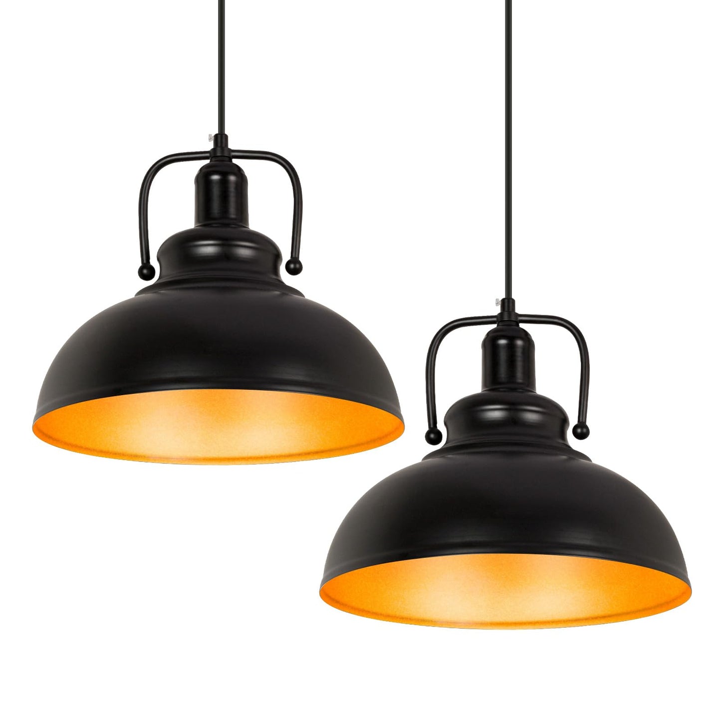 DLLT Goldene Pendelleuchten, klassische Pendellampe, E26 industrielle Metall-Hänge-LED-Pendelleuchte für Küche, Schlafzimmer, Esszimmer, Flur, Loft, Restaurant, Bar, Eingangsbereich 