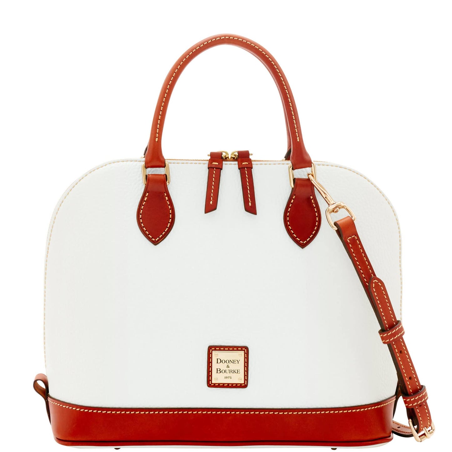 Dooney & Bourke Women's Zip Zip Satchel in Pebble Grain Leather, Large Handbag with Adjustable & Detachable Shoulder Strap