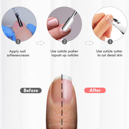 Cuticle Trimmer & Pusher – Professional Stainless Steel Manicure/Pedicure Tool for Nails