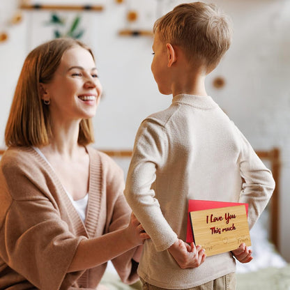 Wooden Valentines Day Card for Her Him, Romantic Wood Happy Valentines Day Gifts for Husband Wife Girlfriend Boyfriend, Wooden Valentine Greeting Card