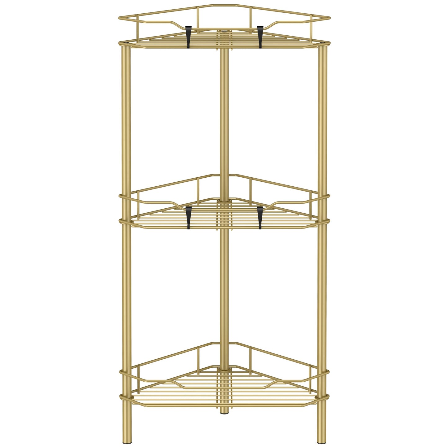 4 Tier Floor Standing Corner Shower Caddy Organizer Shelf with Hooks