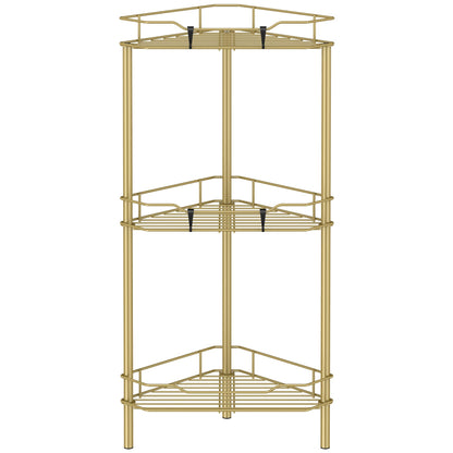 4 Tier Floor Standing Corner Shower Caddy Organizer Shelf with Hooks