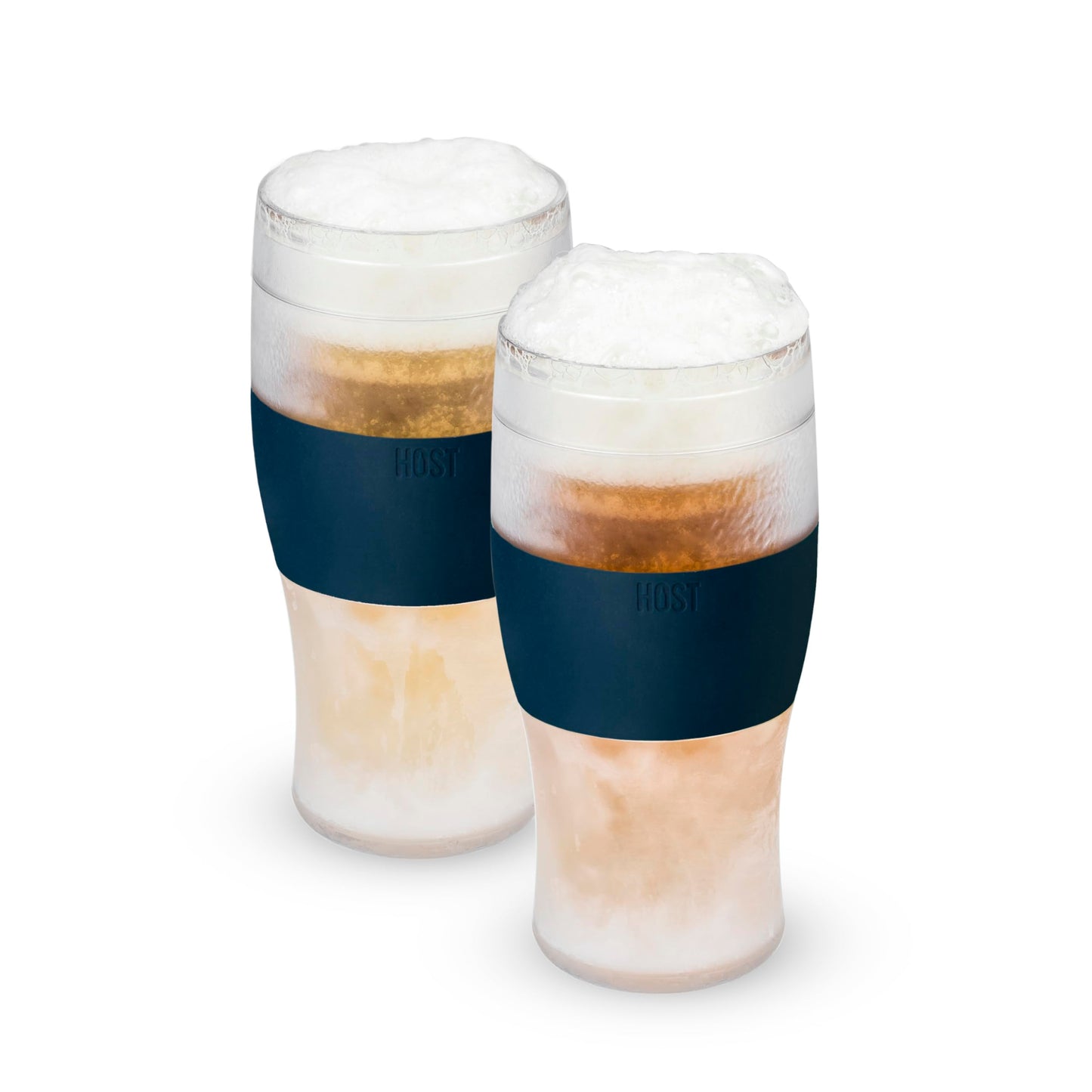 Host Freeze, Frozen Mugs, Freezable Pint Set, Beer Keep Your Drinks Cold, Double Walled Insulated Glasses, Tumbler for Iced Coffee, 16oz, Set of 2, Black