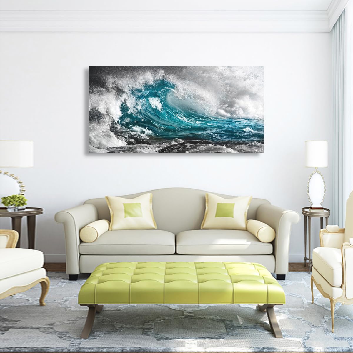 Golden Lotus Pictures Canvas Wall Art for Living room Office Bedroom Wall Decor,Flowers Wall Art Print Paintings Modern Abstract Oil Painting Artwork Waterproof Ready to Hang-20x40inch