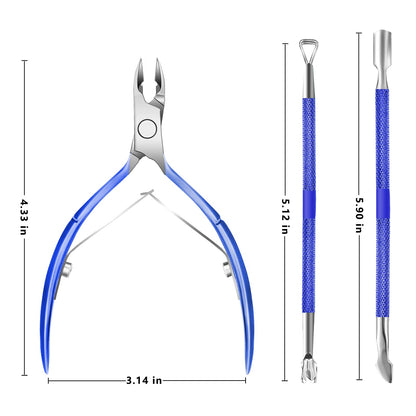 Cuticle Trimmer & Pusher – Professional Stainless Steel Manicure/Pedicure Tool for Nails