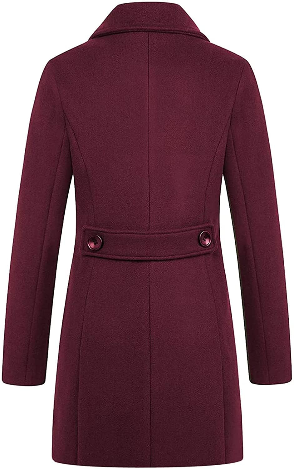 chouyatou Women Elegant Notched Collar Double Breasted Wool Blend Over Coat