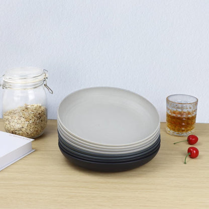 Homienly Wheat Straw Dinner Plates – Unbreakable set of 8