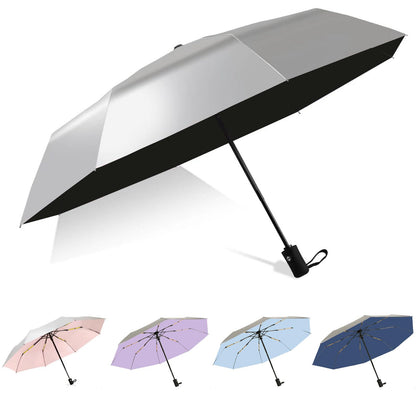 UPF 50+ UV Protection Umbrella – Windproof, Titanium-Coated, Compact, Automatic Open/Close