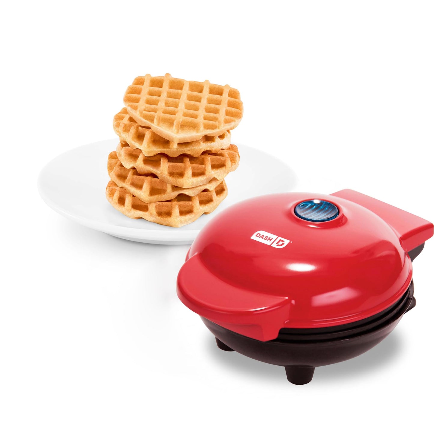 DASH Mini Maker for Individual Waffles, Hash Browns, Keto Chaffles with Easy to Clean, Non-Stick Surfaces, 4 Inch, White Pineapple