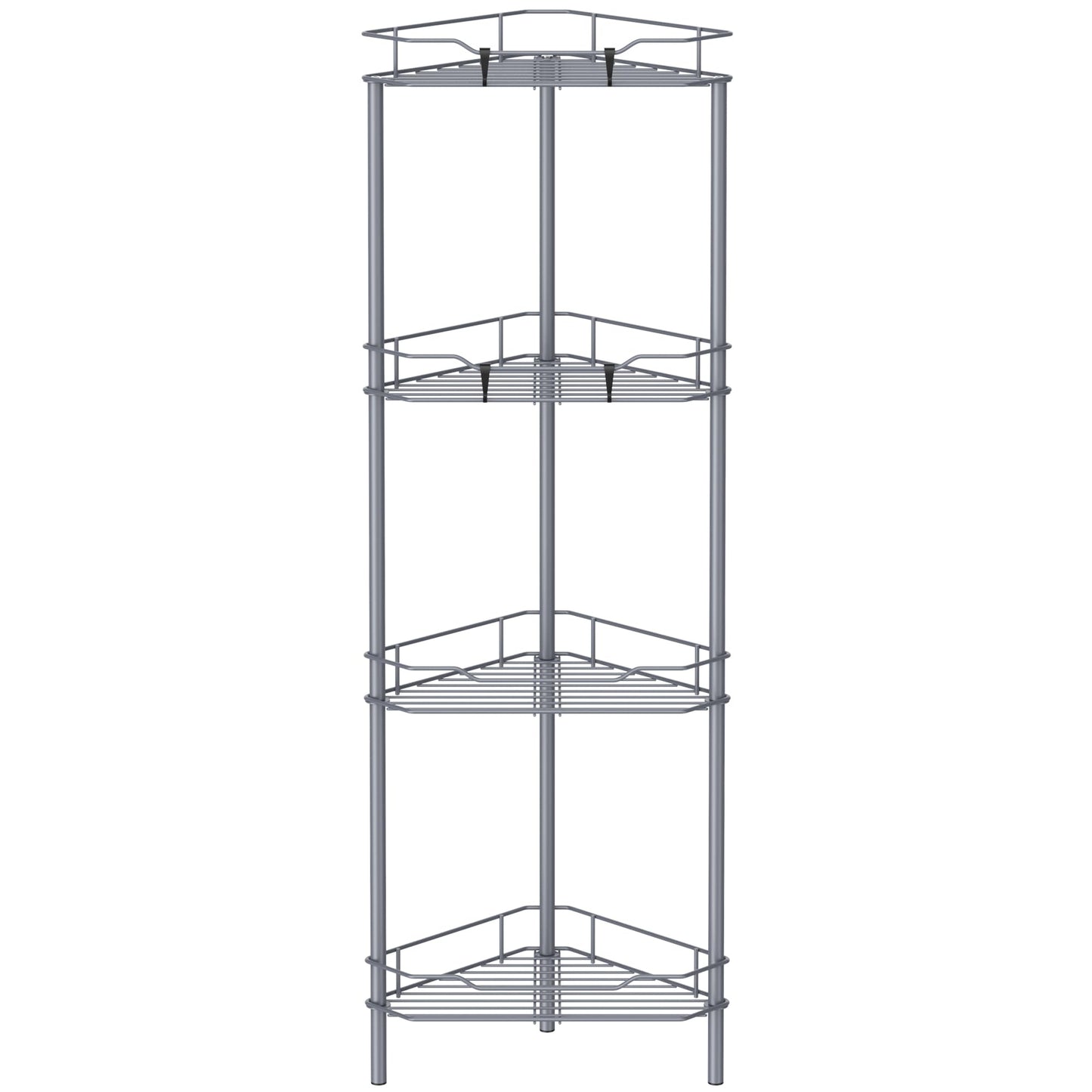4 Tier Floor Standing Corner Shower Caddy Organizer Shelf with Hooks