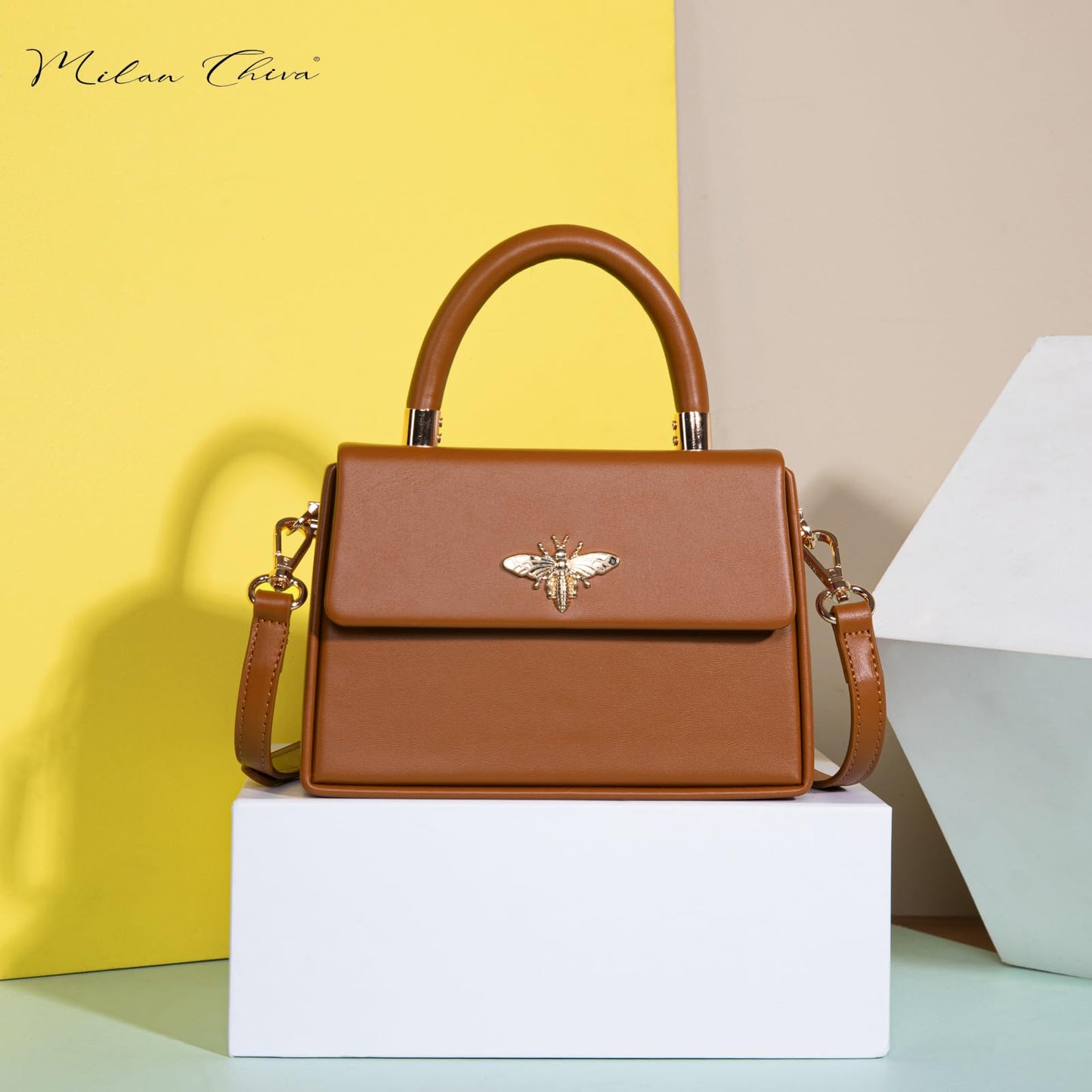 Petit sac à main à poignée supérieure Milan Chiva pour femme Mini sac à bandoulière élégant sac carré 