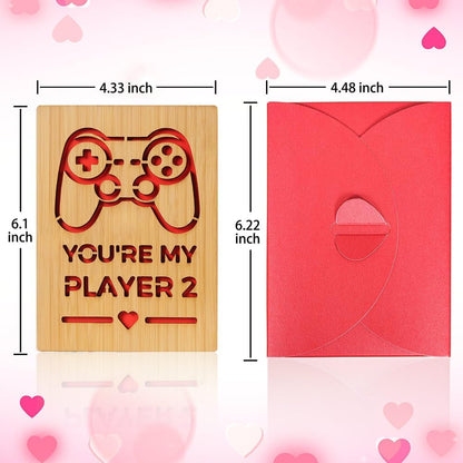 Wooden Valentines Day Card for Her Him, Romantic Wood Happy Valentines Day Gifts for Husband Wife Girlfriend Boyfriend, Wooden Valentine Greeting Card