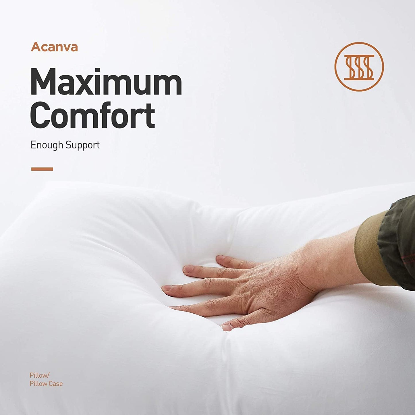 Acanva Cooling Bed Pillows for Sleeping, Premium Microfiber Filling Soft Supportive for Side Back and Stomach Sleepers,with Removable Cover Skin-Friendly, Queen(2 Count), White