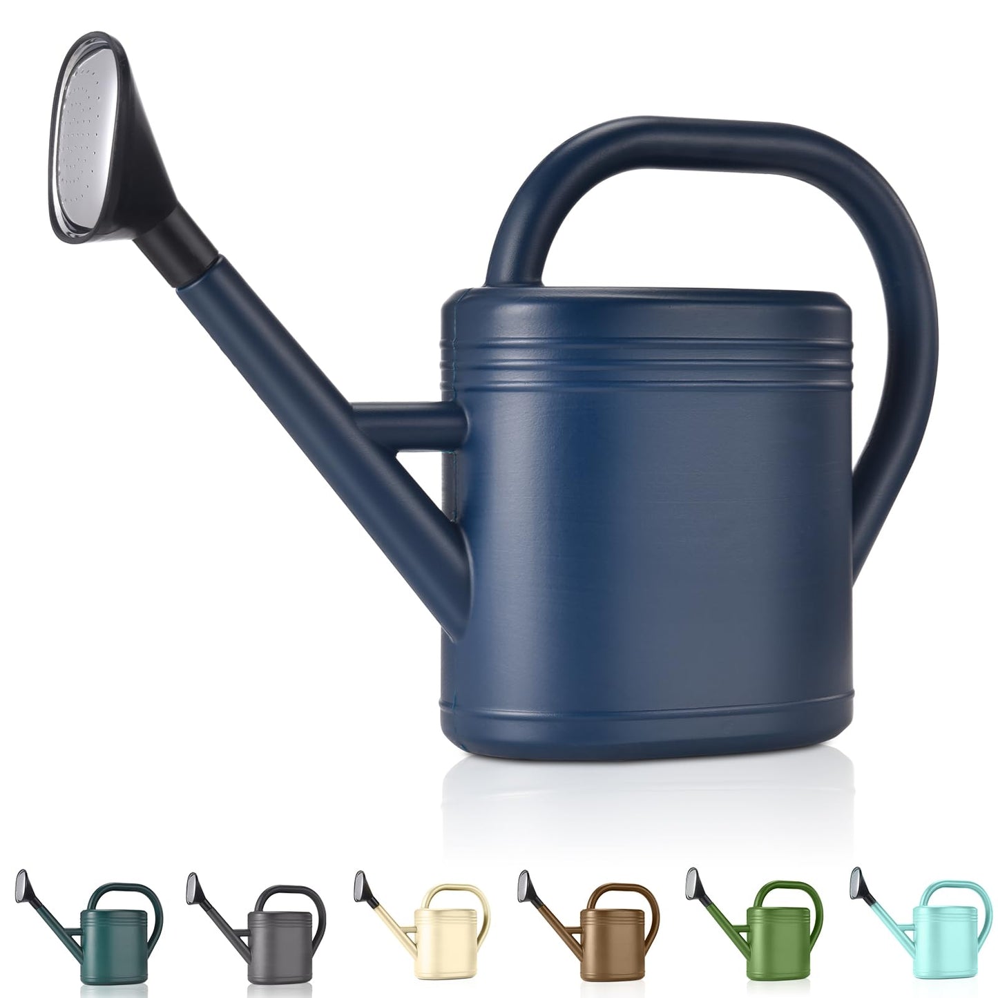 Watering Can 1 Gallon for Indoor Plants, Garden Watering Cans Outdoor Plant House Flower, Gallon Watering Can Large Long Spout with Sprinkler Head (Green)