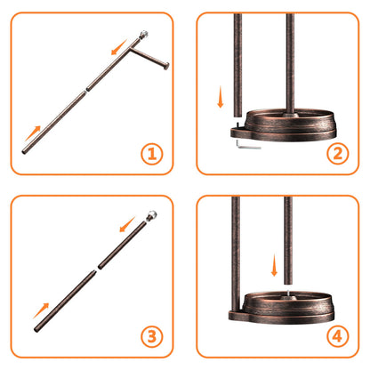 Weighted Freestanding Toilet Paper Holder – Metal Bathroom Stand with Crystal Accent