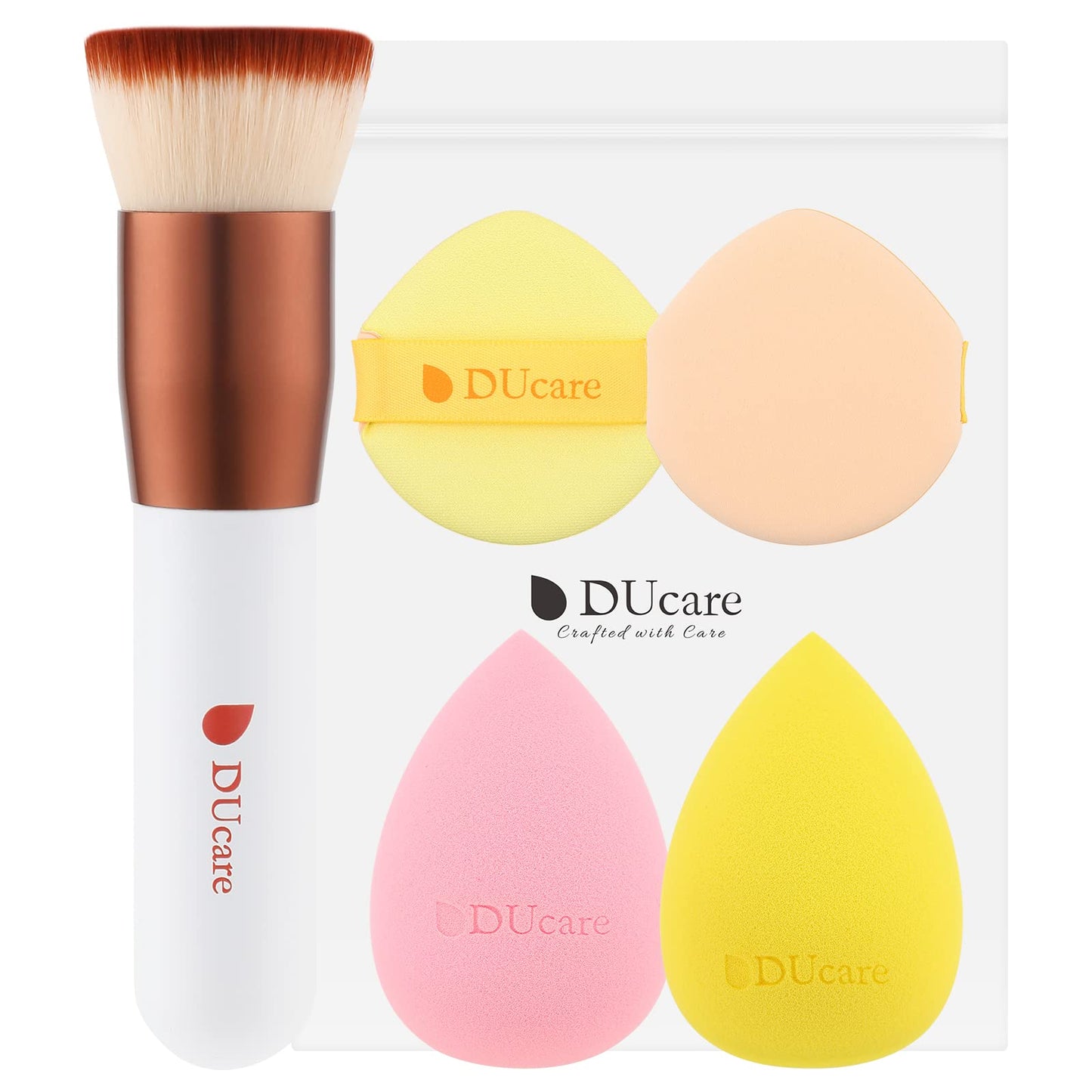 DUcare Selbstbräunerpinsel, Kabuki-Grundierungspinsel für flüssiges Make-up, flache Oberseite, professioneller Stick, zum Polieren und Verblenden von Mineralpuder, großer Make-up-Gesichtspinsel, Schwarz 