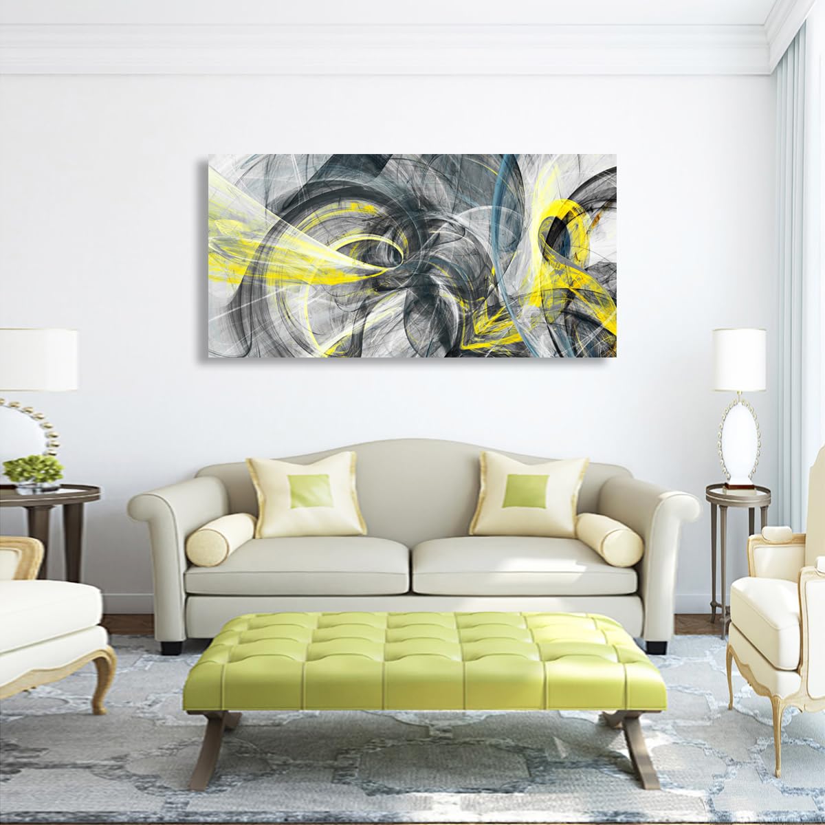 Golden Lotus Pictures Canvas Wall Art for Living room Office Bedroom Wall Decor,Flowers Wall Art Print Paintings Modern Abstract Oil Painting Artwork Waterproof Ready to Hang-20x40inch