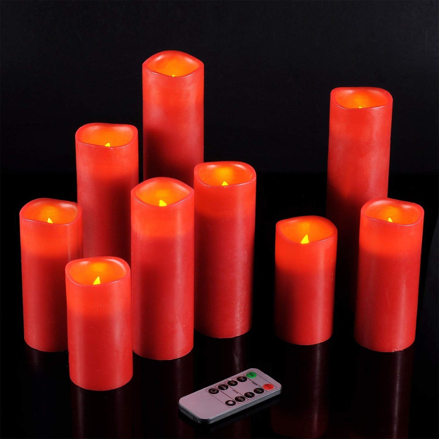 Lot de 12 bougies sans flamme Hausware à piles (D : 3 po x H : 4 po) Bougies piliers en cire véritable vacillantes Bougies LED sans flamme avec télécommande et minuterie (couleur ivoire) 