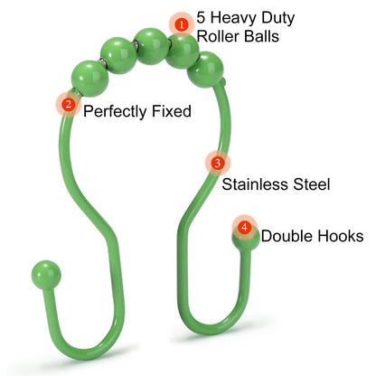 2-Pack Shower Curtain Hooks –12-Piece Each