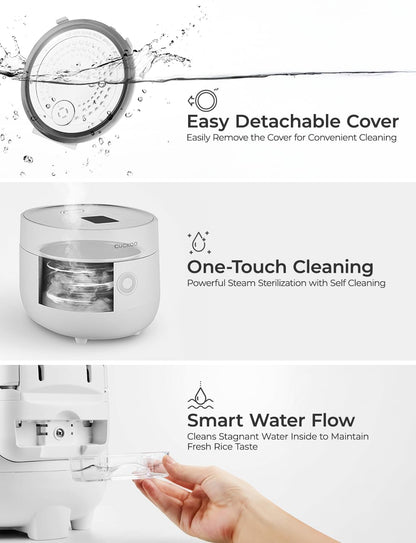 Rice Cooker 6 Cup Uncooked / 12 Cup Cooked, Fuzzy Logic, Delay Timer, Keep Warm, Steamer, Non-Stick Pot, Gray (CR-0675FG) – Gently Used
