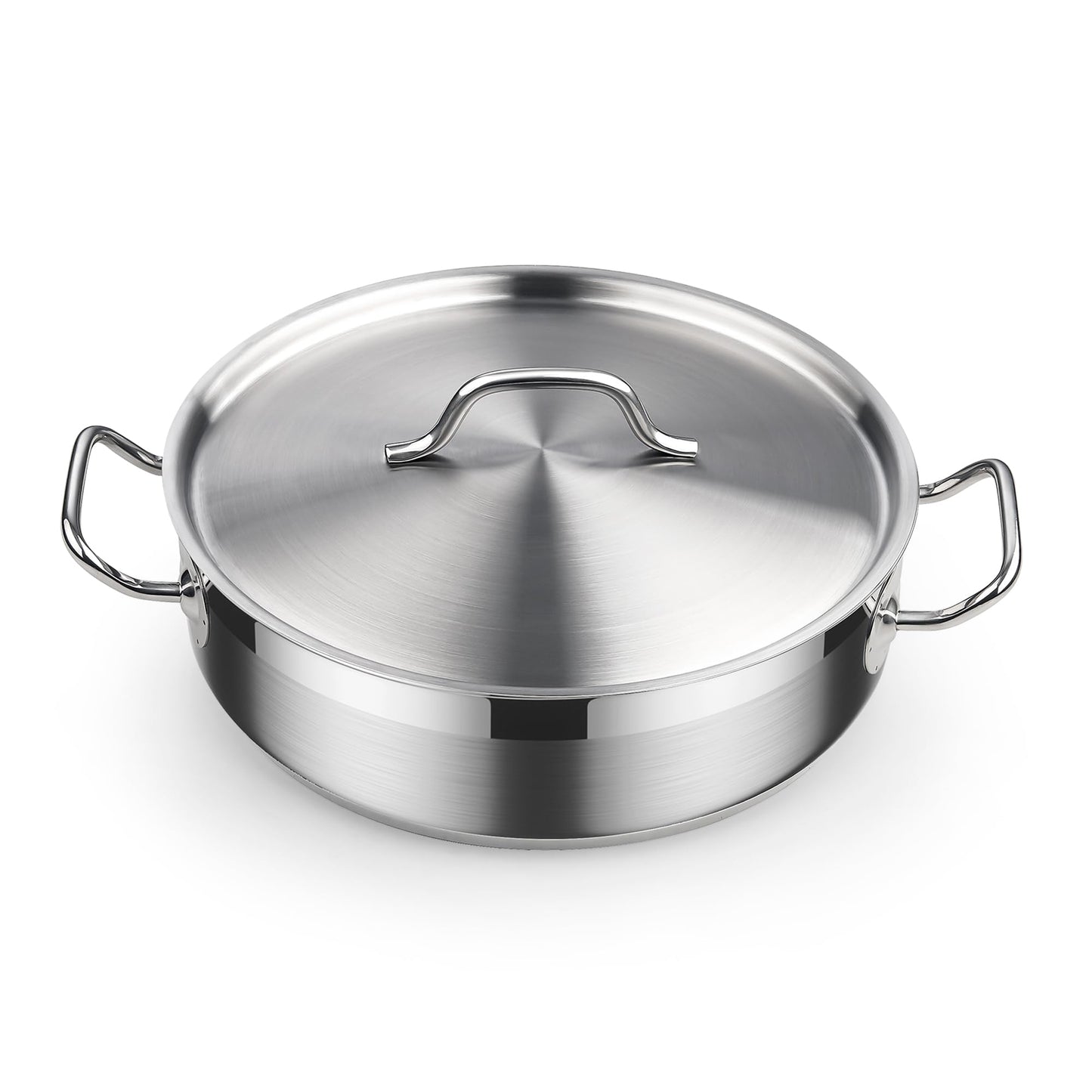 Batterie de cuisine standard Cooks en acier inoxydable, casseroles et poêles professionnelles comprenant une casserole, une sauteuse, une marmite avec couvercles, 8 pièces, argent 