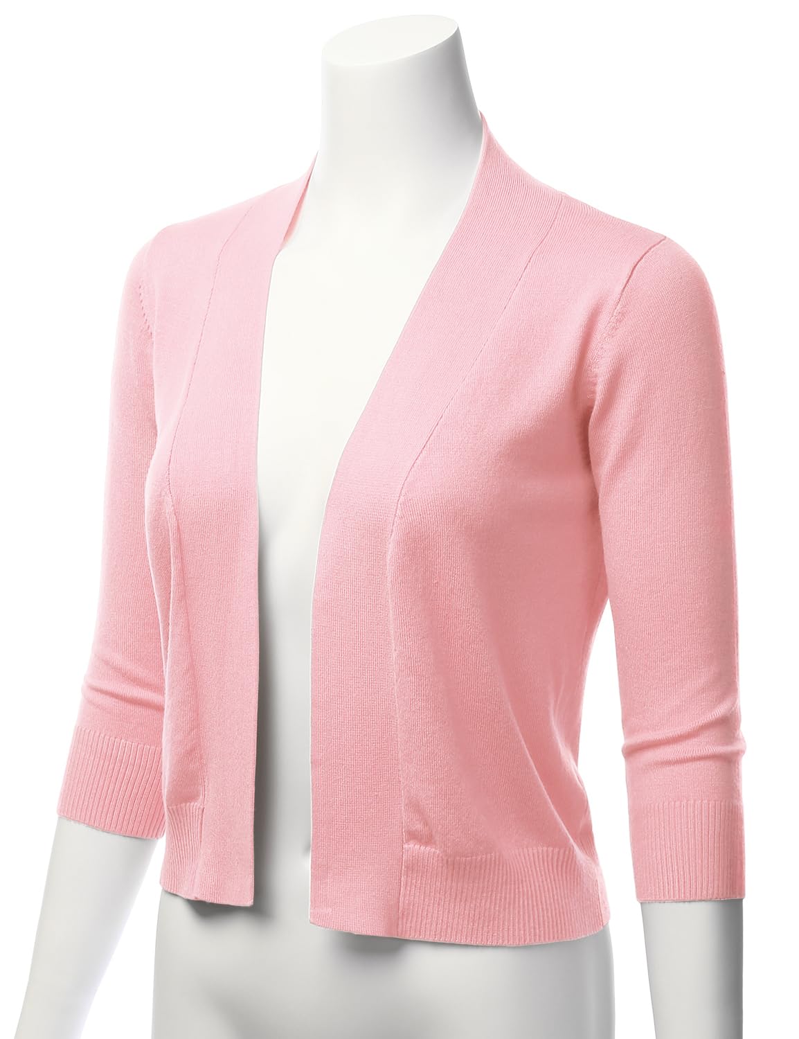 LALABEE Cardigan boléro court classique à manches 3/4 pour femme ouvert sur le devant pour robes (S~XXL)