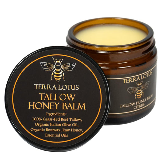 Organic Grass-Fed Beef Tallow Balm with Raw Honey - Moisturizing Cream for Soft, Smooth Skin - Handmade All-Natural Moisturizer (2 Oz, Unscented)