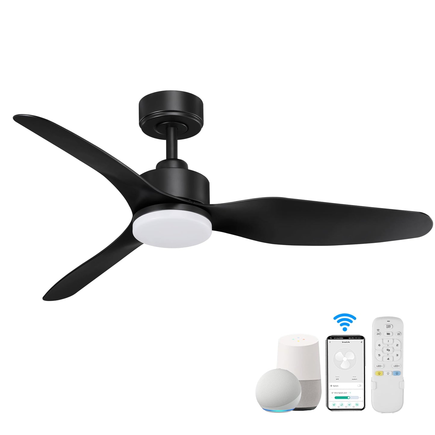 Smart LED Ceiling Fan – WiFi/Alexa Control, Quiet DC Motor, Indoor/Outdoor